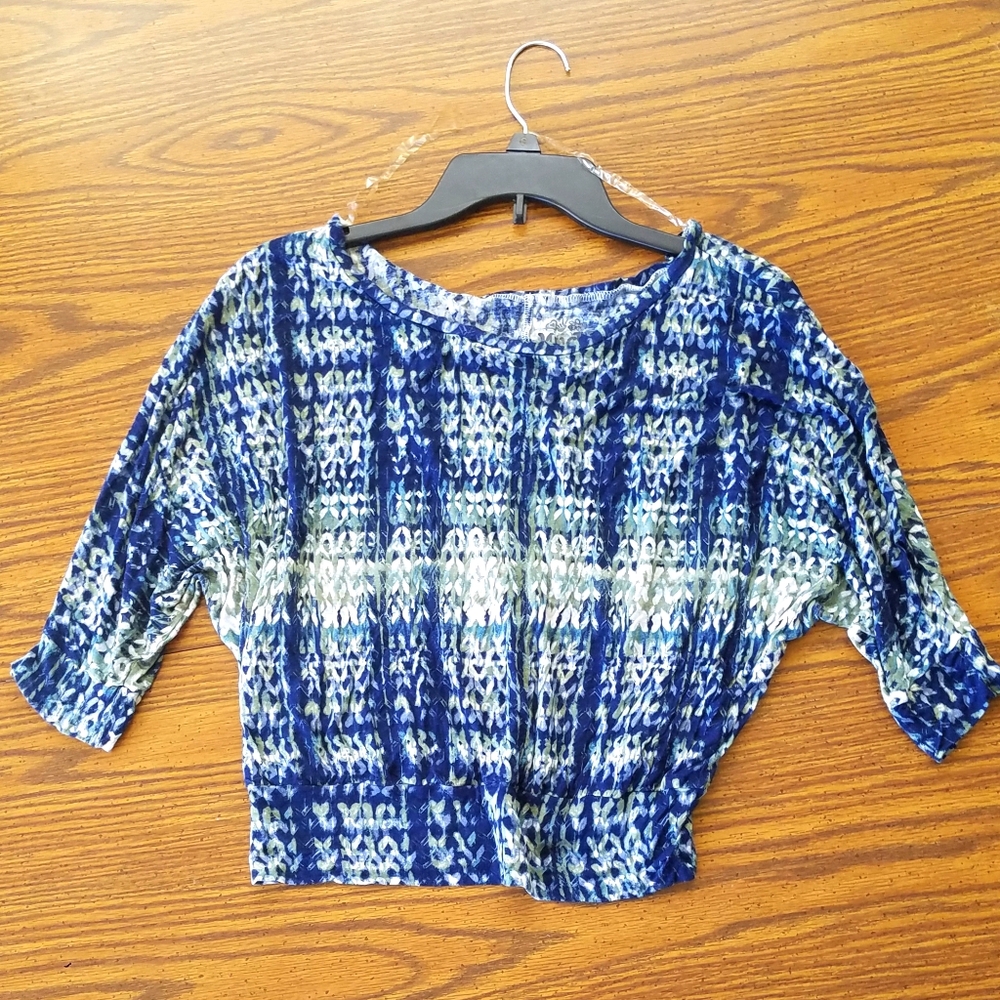 Mudd - Crop Top - Blue/Green - Above Elbow -Medium